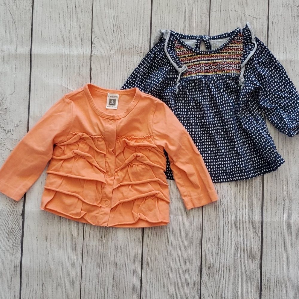 2 Carter's tops 6m